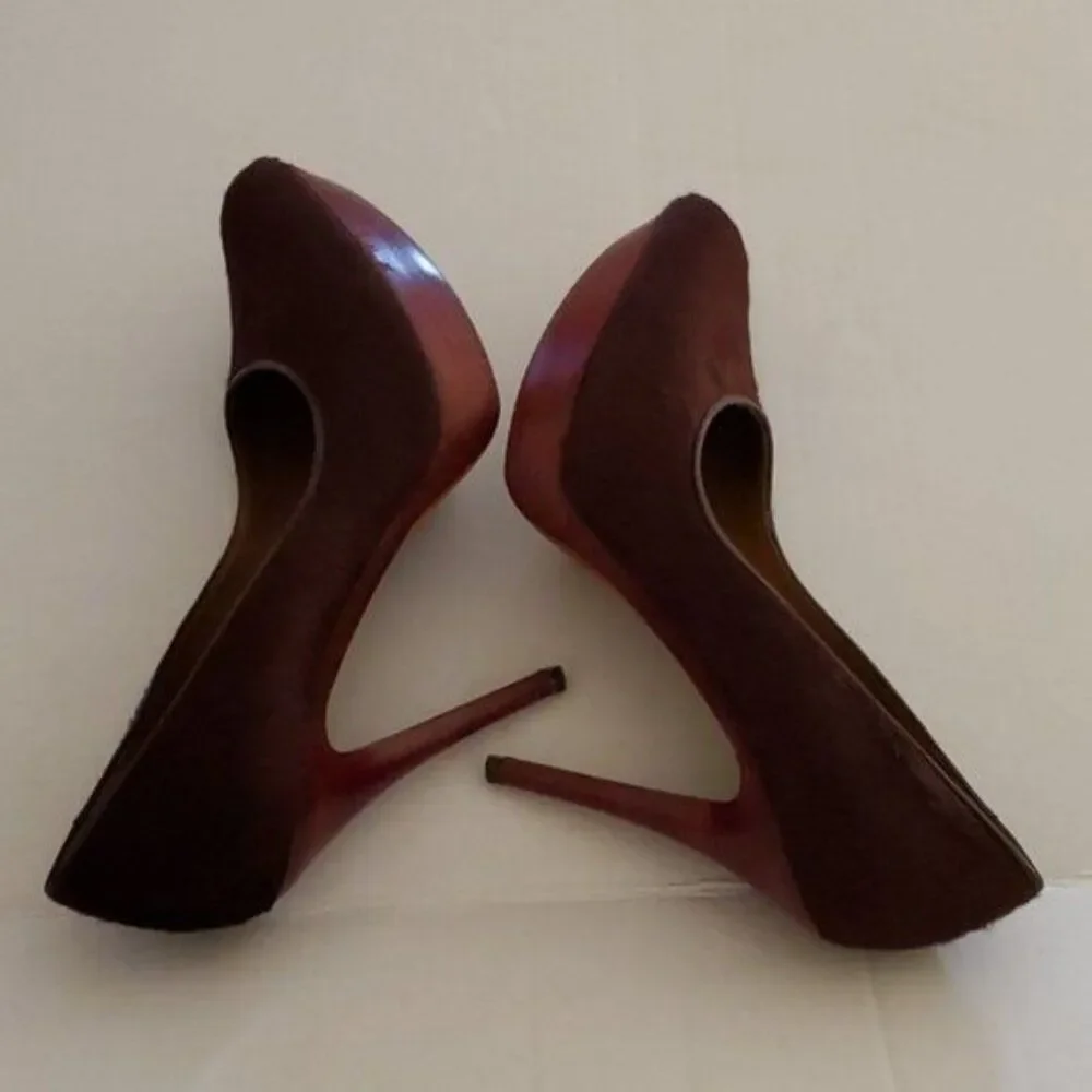 Donald J Pliner Heels Pumps Platform Leather Stilettos Red Women's WOMAN'S 9 ½